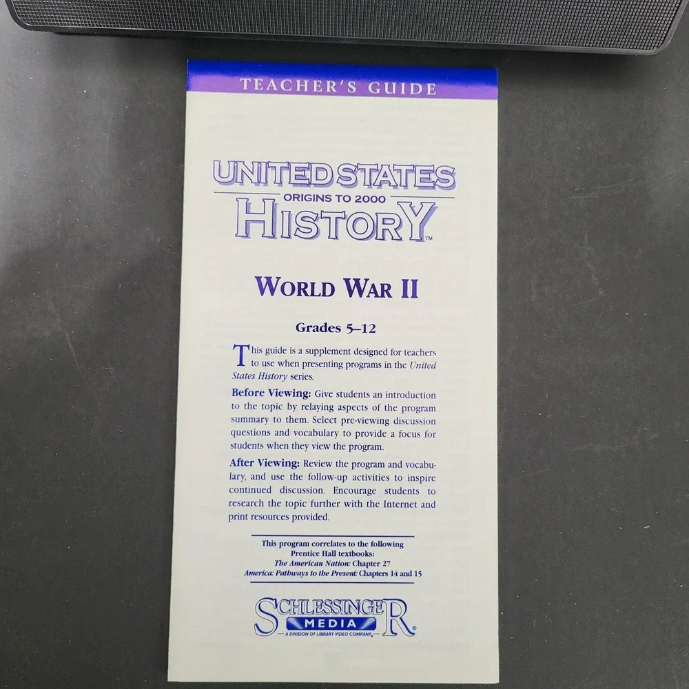 United States History Video Collection Origins to 2000‎ VHS  Schlessinger Media